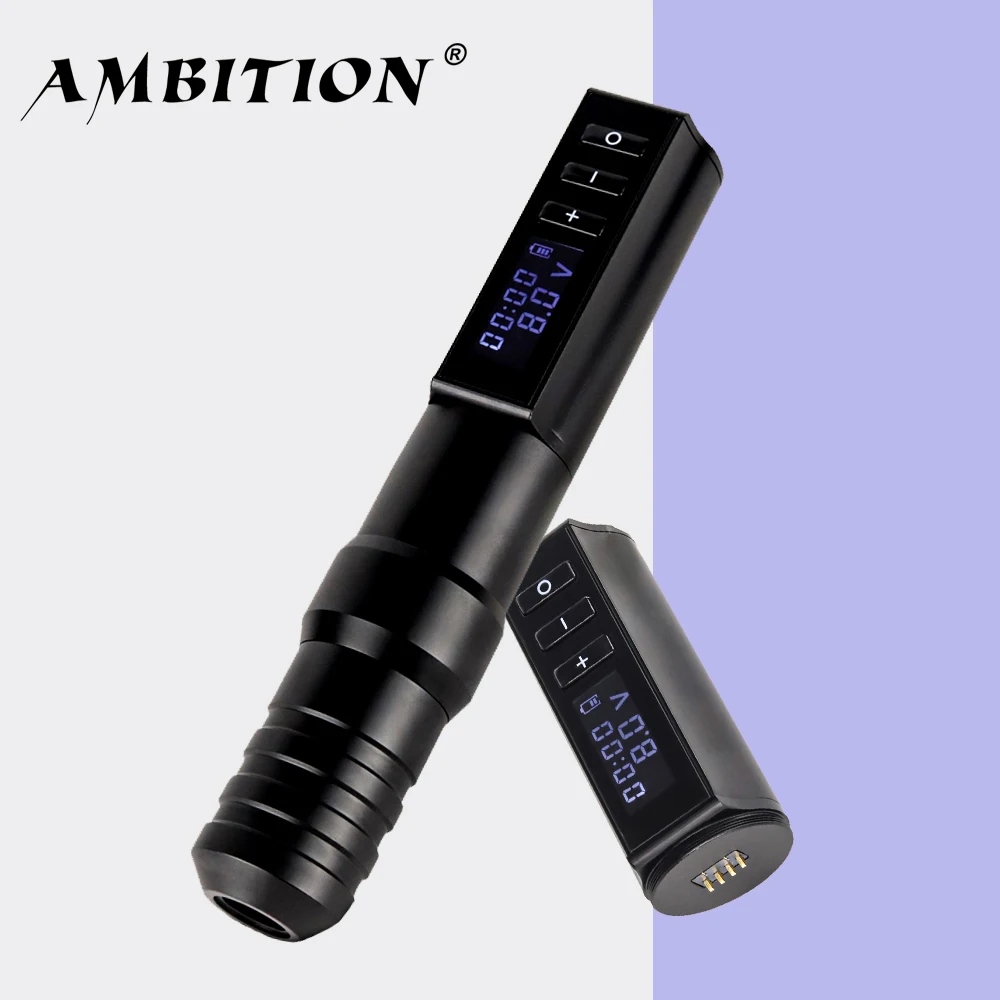 

Ambition Hunter Professional Wireless Tattoo Machine Pen with Portable Power Coreless Motor Digital LED Display For Body Art