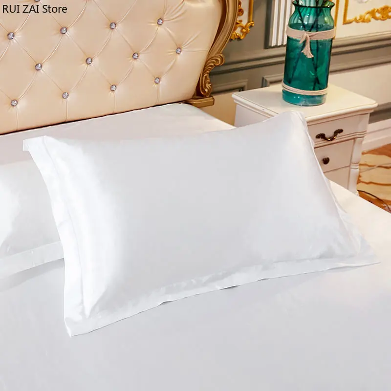 

New 1Pc Silk Pillow Case 48cmx74cm Various Colors To Choose Standard 4 Season Emulation Silky Satin Pillowcase Pillow Case