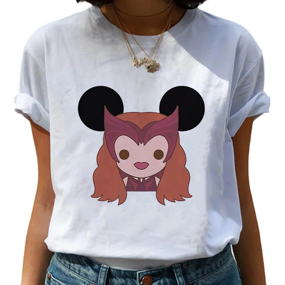 

Disney Scarlet Witch Mickey Ears Cute T Shirt for Girls Cartoon Kawaii Harajuku Women Clothes 2023 New Arrivals Summer T-shirt