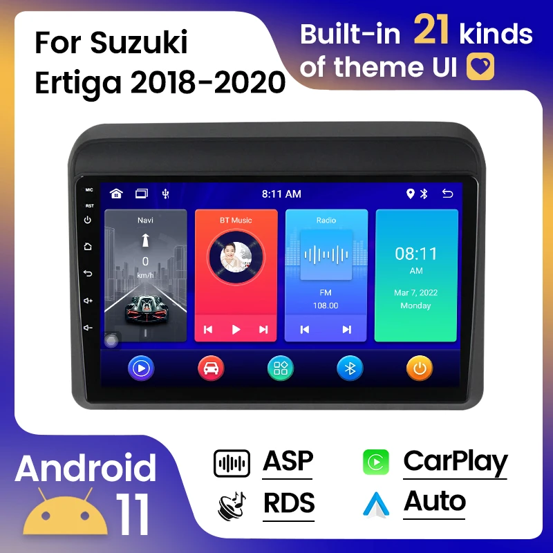 

9inch Android 11 Car Radio For Suzuki Ertiga 2018 - 2020 No 2Din GPS Multimedia Video Player Auto Stereo 4G WiFi Navi GPS RDS
