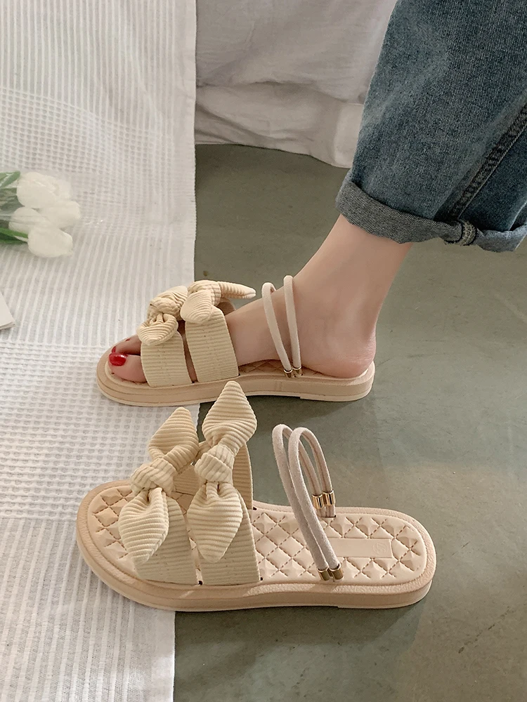 

Женские туфли, дамские тапочки, роскошные шлепанцы с низким бантом-бабочкой, дизайнерская модная базовая обувь на плоской подошве для девуш...