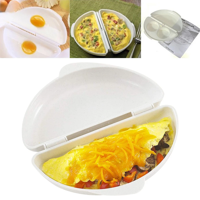 

1PC Useful Two Eggs Microwave Omelet Cooker Pan High Quality Microwavable Cooker Omelette Eggs Steamer Box Home Kitchen Tool