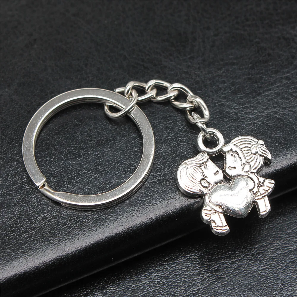 Сувениры подарок мужской брелок 2 цвета 23x21 мм подвеска в виде сердца парный