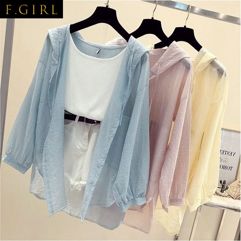

F GIRLS Basic Jackets Women Thin Sunscreen Solid Elegant New Stylish Summer Korean Style All-match Daily Female Casual Popular