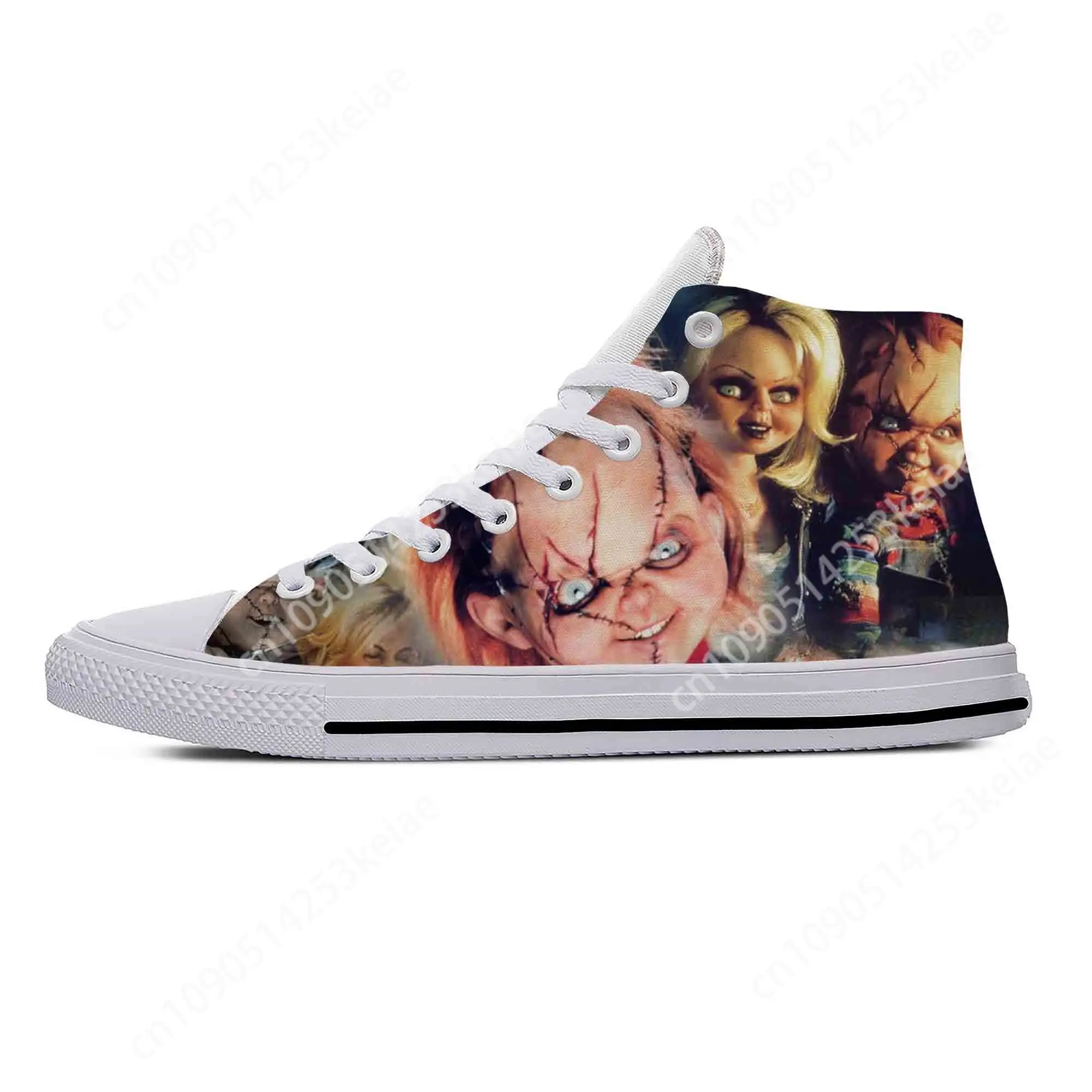 Hot Anime Cartoon Manga Childs Play Chucky Horror Casual Cloth Shoes High Top Lightweight Breathable 3D Print Men Women Sneakers