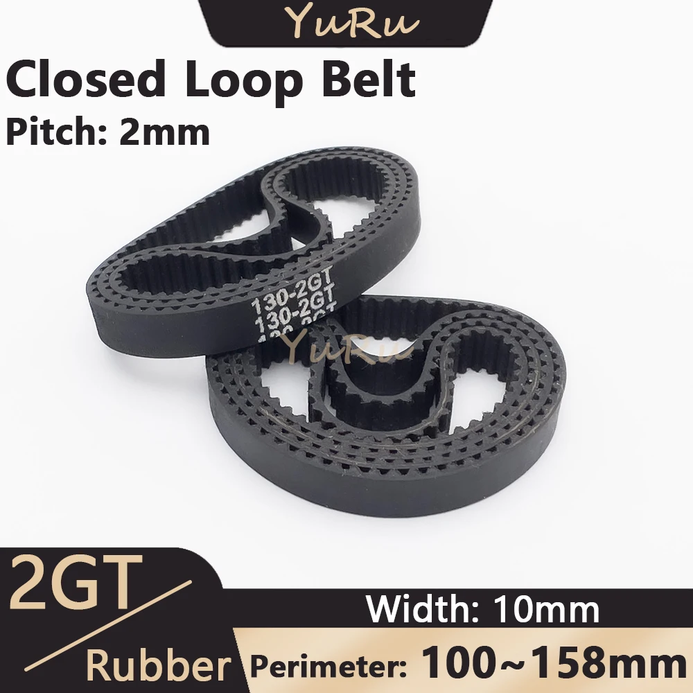 

2GT 2MGT Rubber Belt 10mm Closed Loop Width Perimeter 100 110 120 122 130 140 142 144 150 154 158mm GT2 Timing Synchronous Belt
