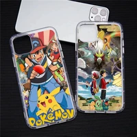 bandai pocket monster pokemon phone case transparent for iphone 13 12 11 pro max mini xs max 8 7 plus x se 2020 xr cover