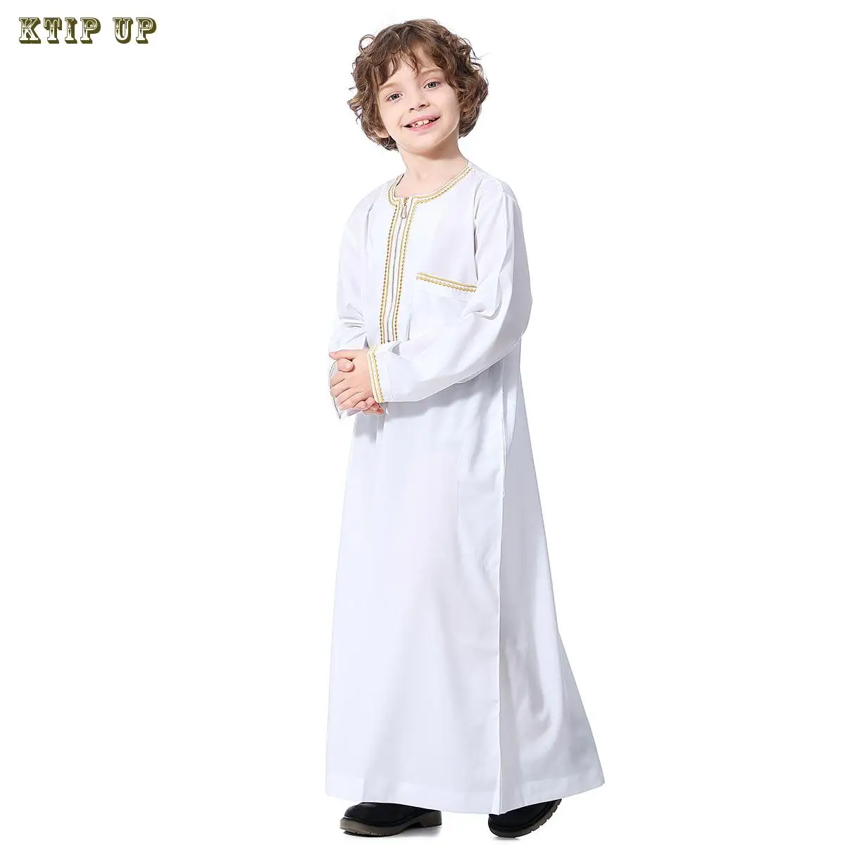 Muslim Boys Jubba Thobe Middle East Arabic Kids Abaya Long Dress Islamic Teenagers Caftan Robe Djellaba Enfant Size110-160