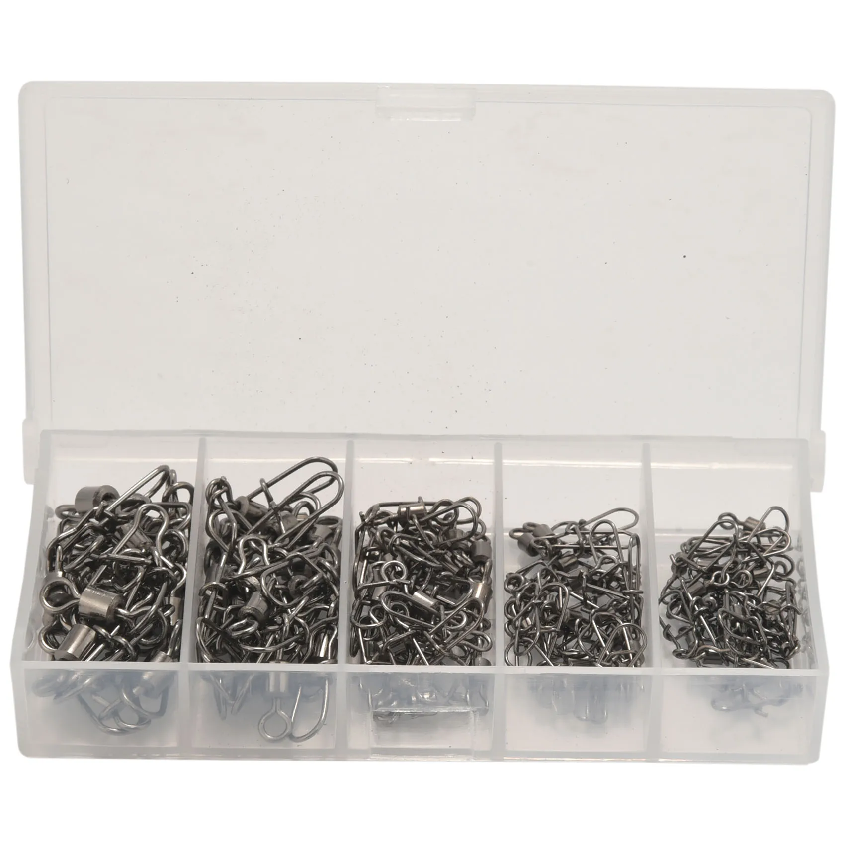 

96Pcs Copper alloy Fishing Swivel Snap Ball Bearing Lock Rolling Swivel Connector Fishing Tackle Kit