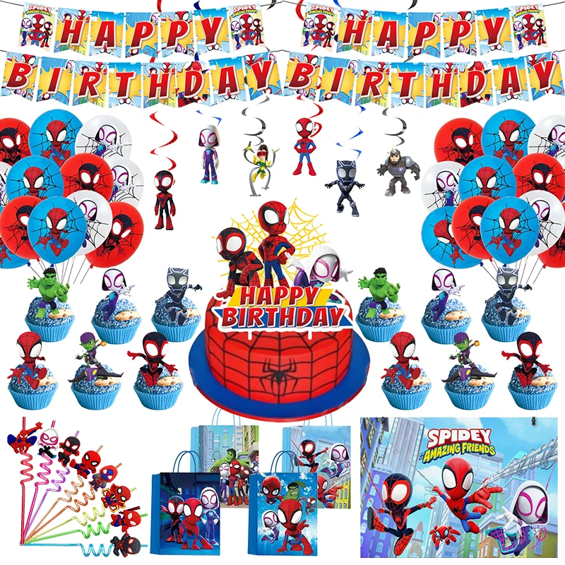 Новинка украшение на день рождения Человека-паука спайди и его потрясающие