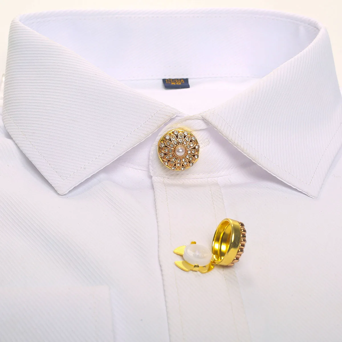 2 шт. запонки со стразами элегантные металлические чехлы на пуговицы рукавах