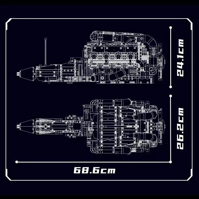 Mold King 10168 технические игрушки для автомобилей моторизованный двигатель V8 Tmin-turbo
