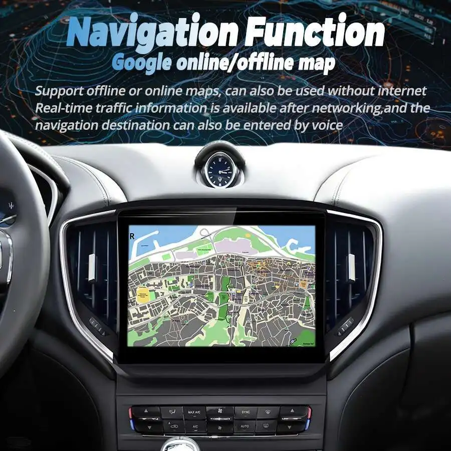Фото Приемник CarPlay 10,26-дюймовый мультимедийный плеер для Maserati Ghibli 2014-2020, автомобильный радиоприемник, GPS-навигация, Blu-Ray-экран №4