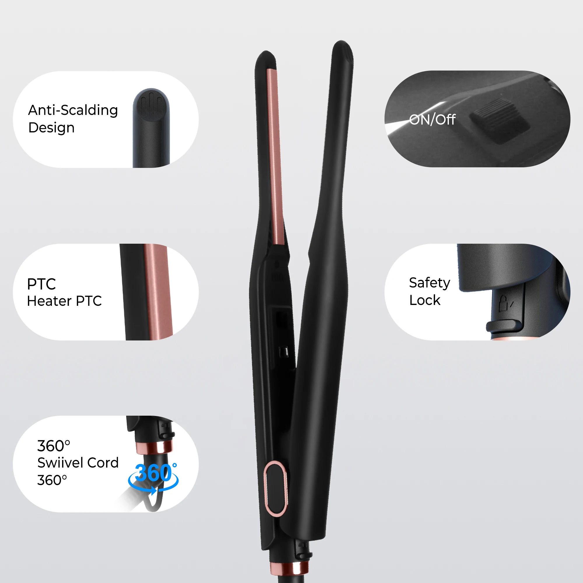 Небольшой утюжок для волос керамический мини-выпрямитель бороды карандаш