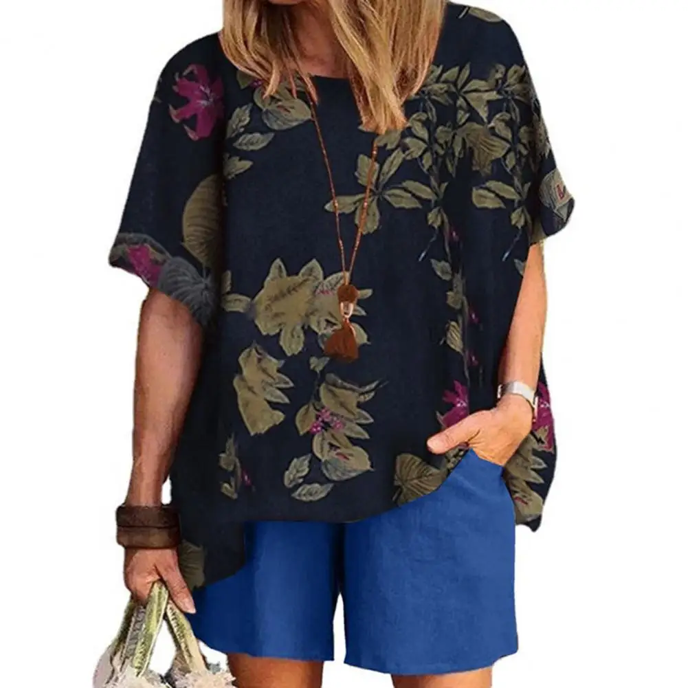 

Bohemian Summer Sets Casual Loose Tracksuits Beach Short Sets Baggy Suit Floral Elastic Waist Shorts T-Shirt Set woman 2022