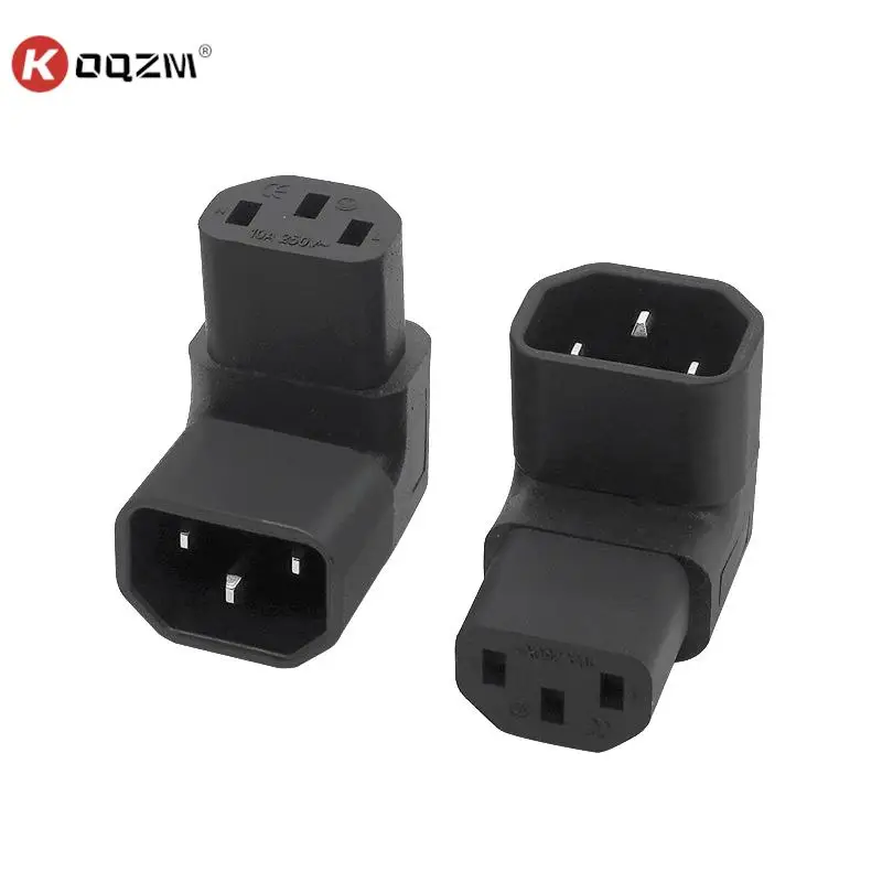

1pc 10A 3 Pin IEC Connector Down UP 90 Angled IEC 320 C14 Male To C13 Female Power Adapter AC Plug For LCD LED Wall Mount TV