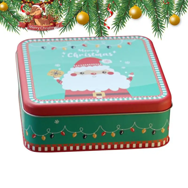 Square Tinplate Storage Containers Holiday Empty Tins For Candy Chocolate Cookies And Small Gifts