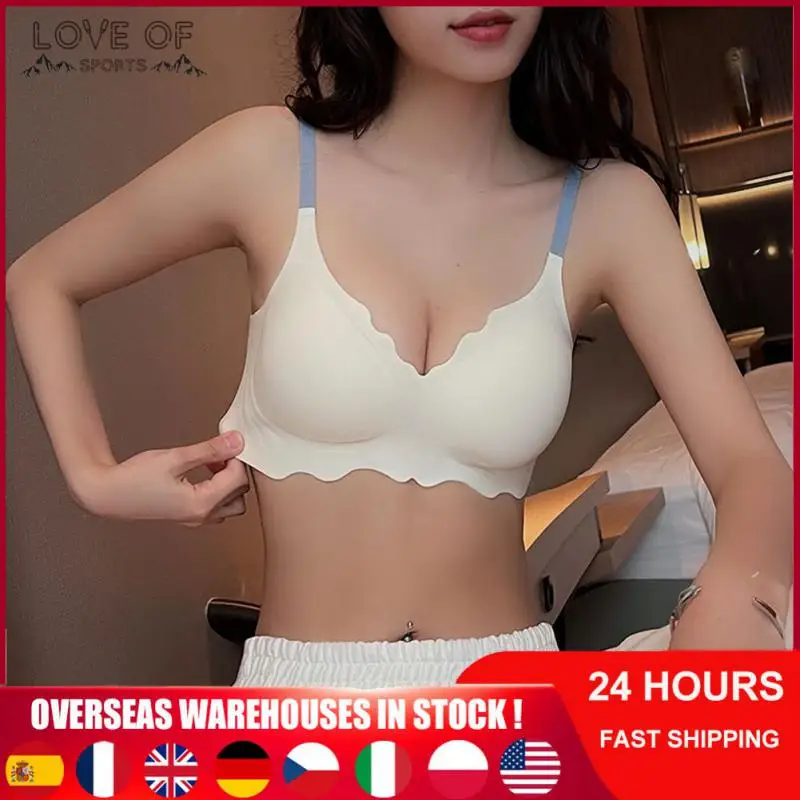 

1PCS Seamless Top Women Comfortable Sports Bra No Steel Ring Pure Desire Upper Support Sling Adjustable Beauty Back Bra Thin