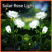 xiaomi solar rose lights ip65 waterproof garden lights led romantic landscape lights with 3 rose flowers for patioyardlawn