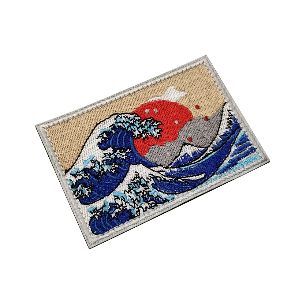 Kanagawa волнистые нашивки на крючок и петли под заказ Ван Гог значок для морального духа вышитая искусственная наружная походная повязка на руку (art.: 3920c0ea6d8be) - 3920c0ea6d8be