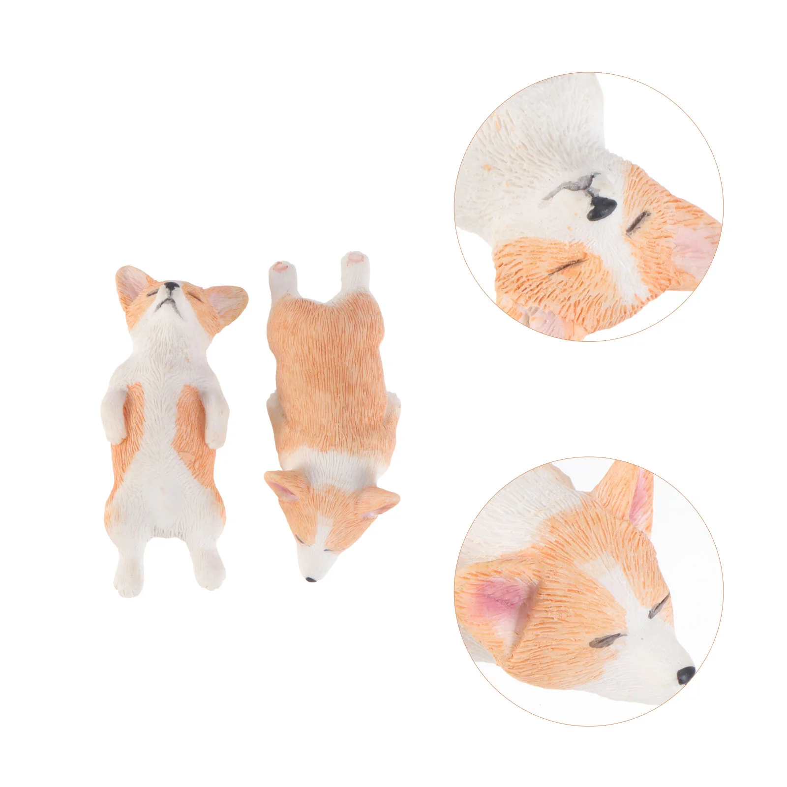 

Miniature Dog Resin Mini Figurines Garden Accessories Animals Figure Cake Welcome Play Pretend Ornament Corgi Sign