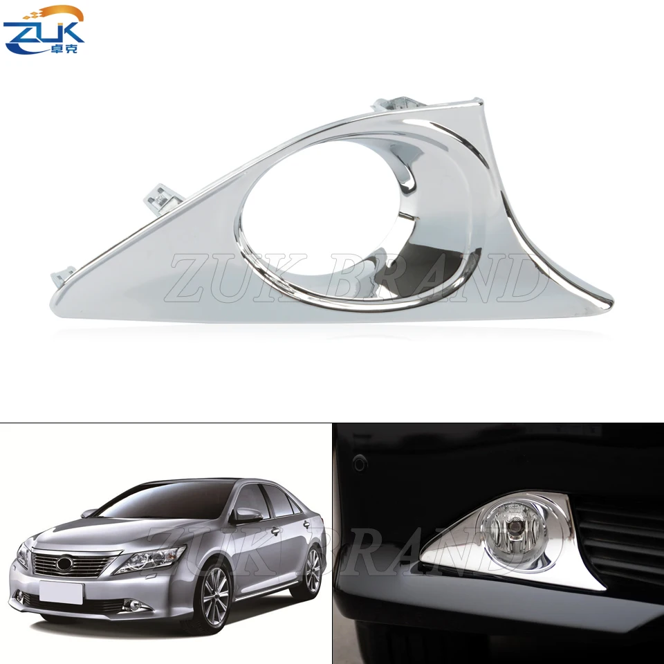 

ZUK Chroming Car Front Bumper Fog Light Cover Lamp Hood For TOYOTA CAMRY AURION V50 2012 2013 2015 Foglight Foglamp Shell