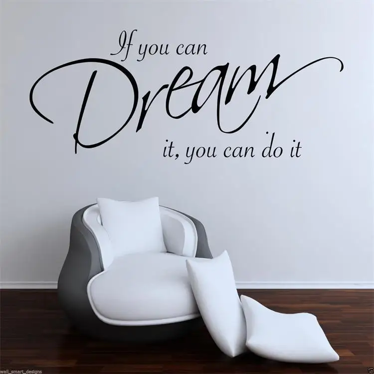 

English Proverbs Wall Stickers for Living Room Bedroom Furniture Decoration Removable Self-adhesive Wall Decals