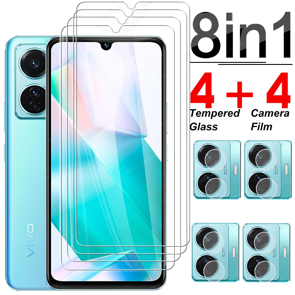 

Закаленное стекло 8 в 1 для Vivo T1 Pro 5G, защита экрана, полноэкранная пленка для объектива vivo S15e S10e T1 778G iQOO Z6 Pro, фотостекло