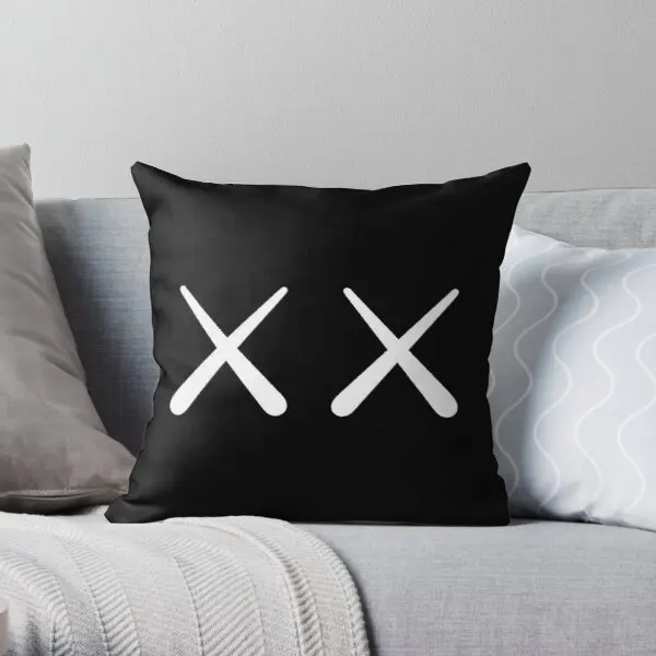 

Two White Symbol Printing Throw Pillow Cover Bed Car Throw Decor Case Wedding Decorative Home Office Anime Pillows not include