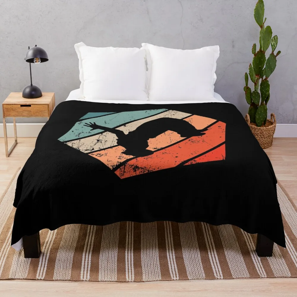 

Vintage Parkour Freerunning Backflip Silhouette Throw Blanket Stuffed Blankets Summer Blanket Blanket For Sofa