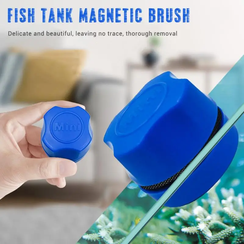 

Aquarium Magnetic Brush Fish Tank Magnet 2 Sided Cleaning Brush Descaling Glass Suspension Scraper Magnets Brush Tank Cleaner