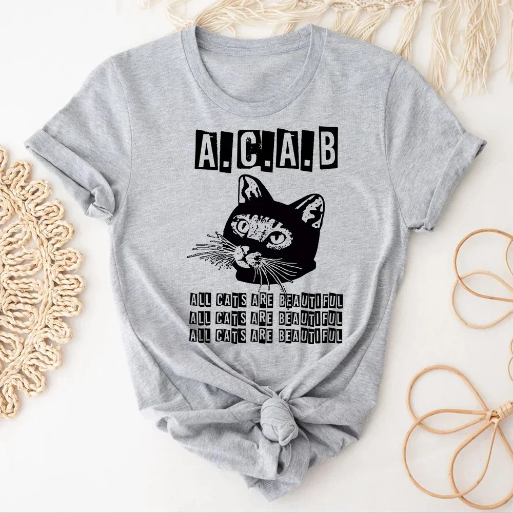 Женская футболка с котенком в стиле японской манги Харадзюку