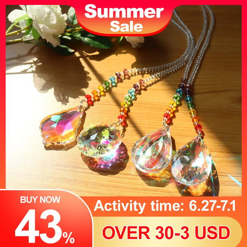 

Crystal Wind Chimes Light Catcher Chandelier Rainbow Prism Pendant Rainbow Maker Hanging Chakra Cascade Garden Outdoor Decor