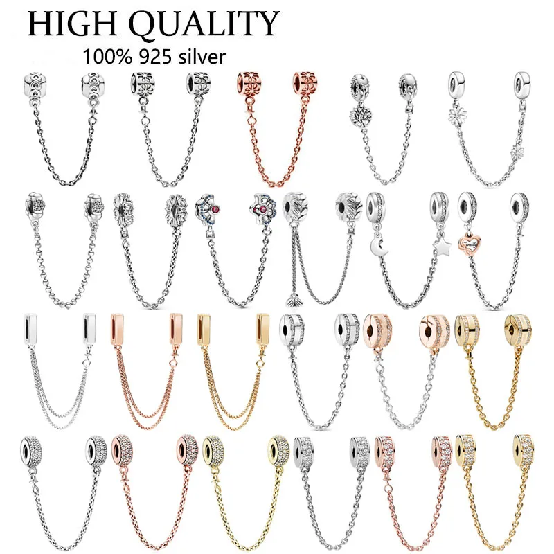 

Authentic S925 Sterling Silver Life Tree Moon Fan Safety Chain Is Suitable For The Original Women's Bracelet