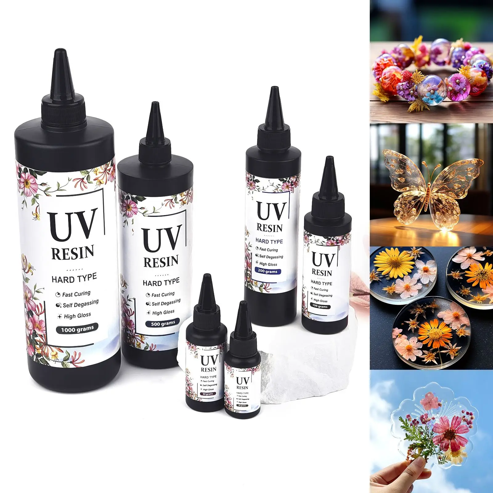 

UV Resin Glue 20g/50g/100g/200g/500g/1000g Epoxy Resin And UV Lamp High Transparency Fast Drying High Hardness For DIY Jewelry