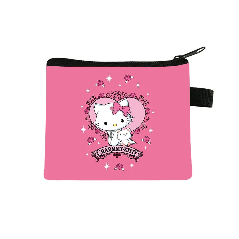 

Новинка, Sanrio, милый мультяшный кошелек Hello Kitty, сумка для хранения банковских карт, милая ультратонкая и маленькая косметичка, сумка для хран...