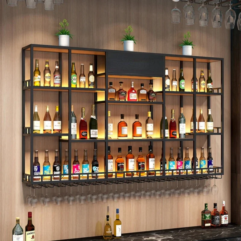 Минималистичный подвесной барный шкаф индивидуальный кованый ресторан железный