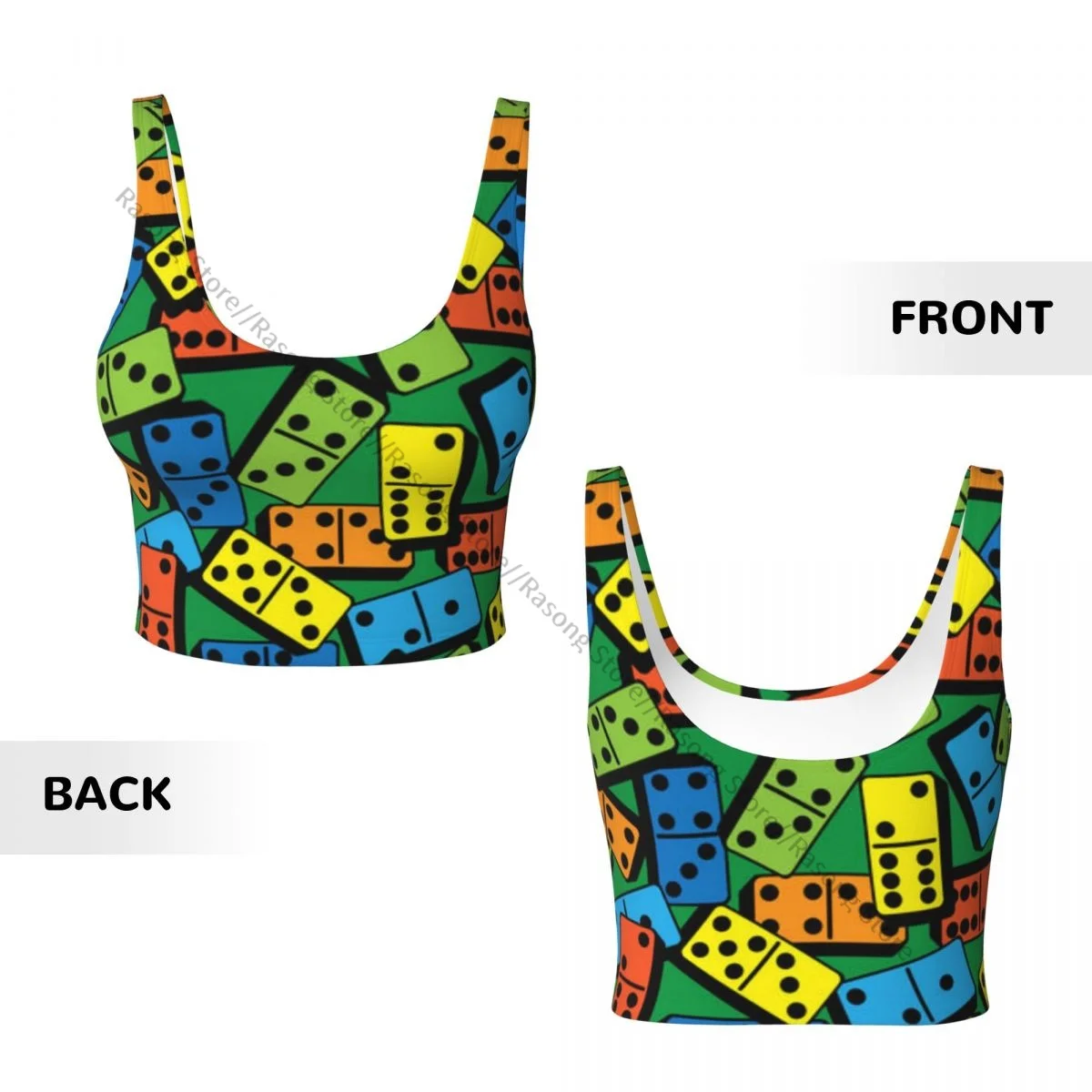 Женский сексуальный спортивный жилет для казино с красочным узором домино