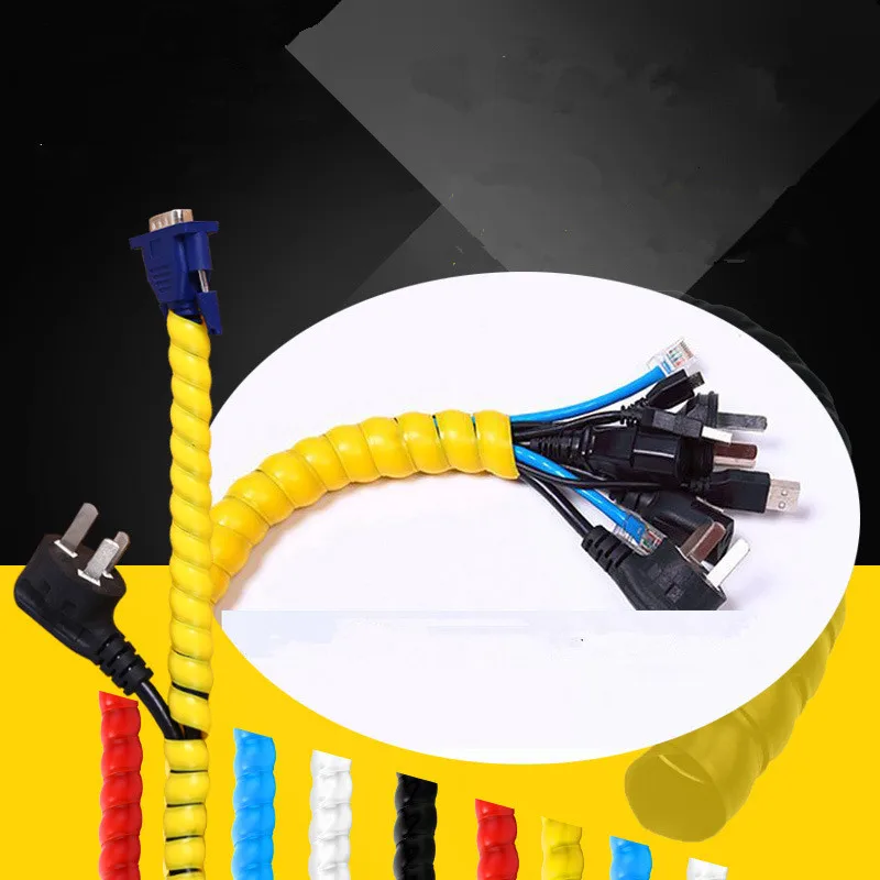 Устройство для намотки кабеля, органайзер для защиты труб, спиральная оболочка, защитная оболочка для кабеля, трубка 25 мм x 1 м