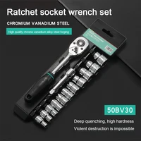 14 38 12 socket ratchet wrench extendable telescopic spanner tool 2472 teeth ratchetes key car repair hand tools set