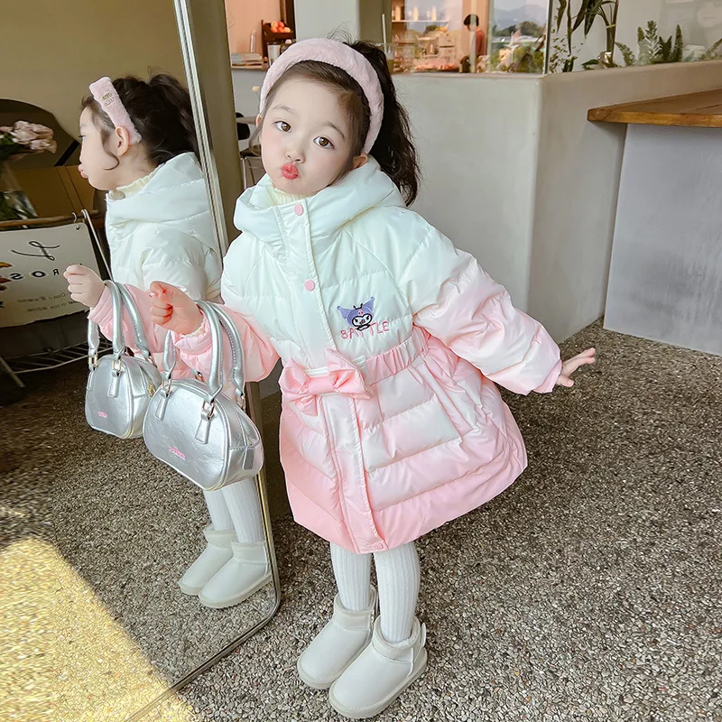 

Sanrio Kawaii Anime Kuromi Wintertime Warm Cotton-Padded Clothes Down Jacket Cute Cartoon Thickness Coat Lovely Gifts for Girls