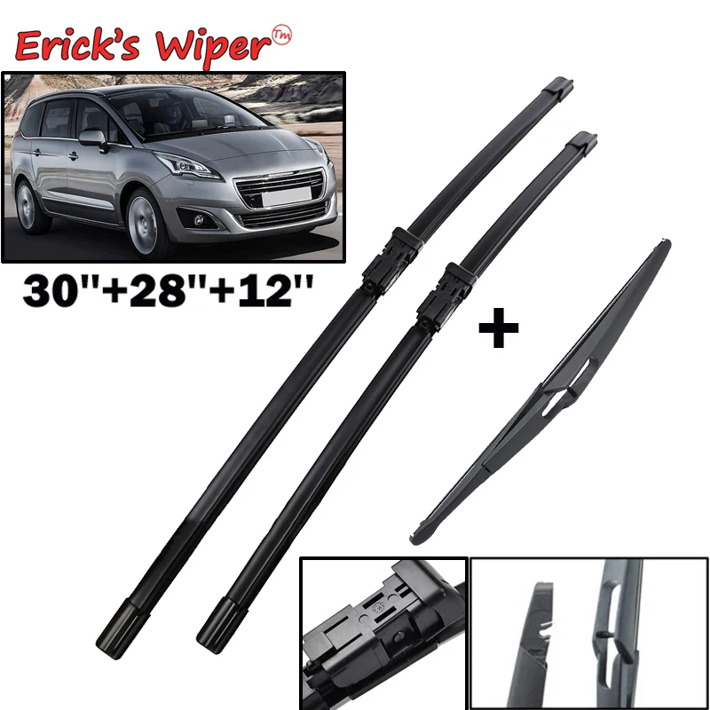 

Erick's Wiper LHD Front & Rear Wiper Blades Set For Peugeot 5008 T87 2009 - 2016 Windshield Windscreen Window Brushes 30"28"12"