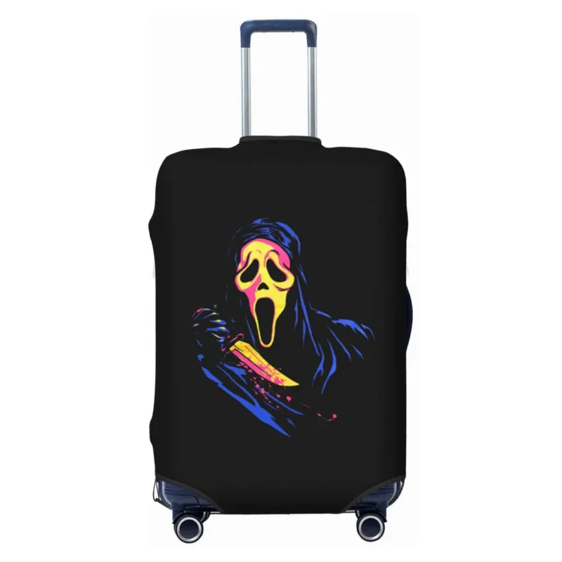 

The Scream Killer Travel Luggage Cover Washable Halloween Ghost Movie Suitcase Cover Protector Fit 18-32 Inch