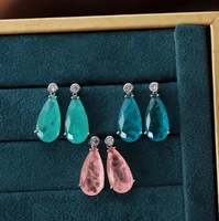 tik tok new fresh summer green pendant earrings for women simple high end european waterdrop vintage jewelry