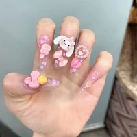 sanrio hellokitty melody cinnamoroll kuromi kawaii nail art patch babe cute handmade light therapy removable toys for girls