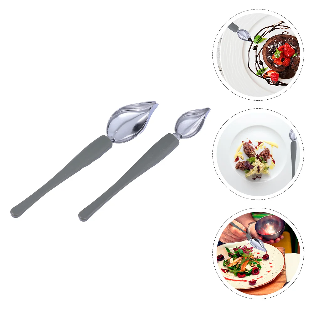 

Spoon Decorating Drawing Culinary Set Precision Spoons Tool Plating Chocolate Chef Saucier Plates Stainless Steel Pastry Diy