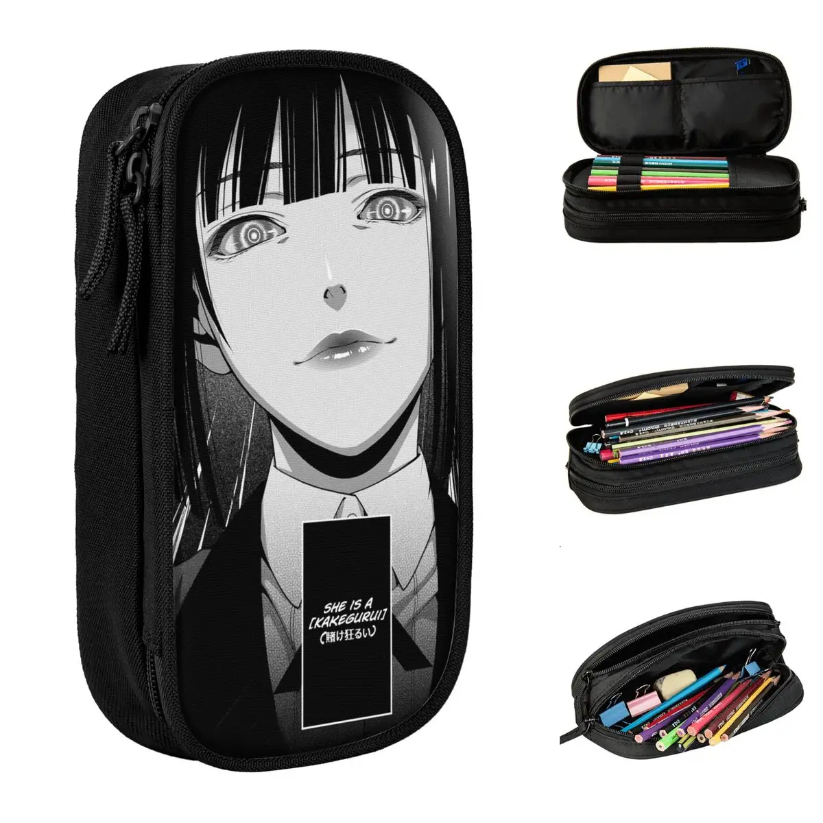 Cases Kakegurui Japan Anime Pencil Box Pen For Student Big C