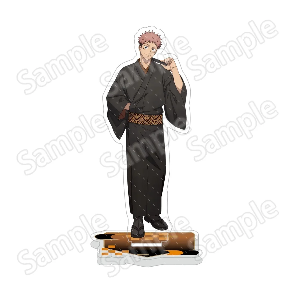Фото Акриловый брелок-подставка 15 см по аниме Jujutsu Kaisen: фигурки Годжо Юдзи, Мегуми, Нобары, Нанами в кимоно. Настольное украшение, коллекционный подарок для фанатов. №2
