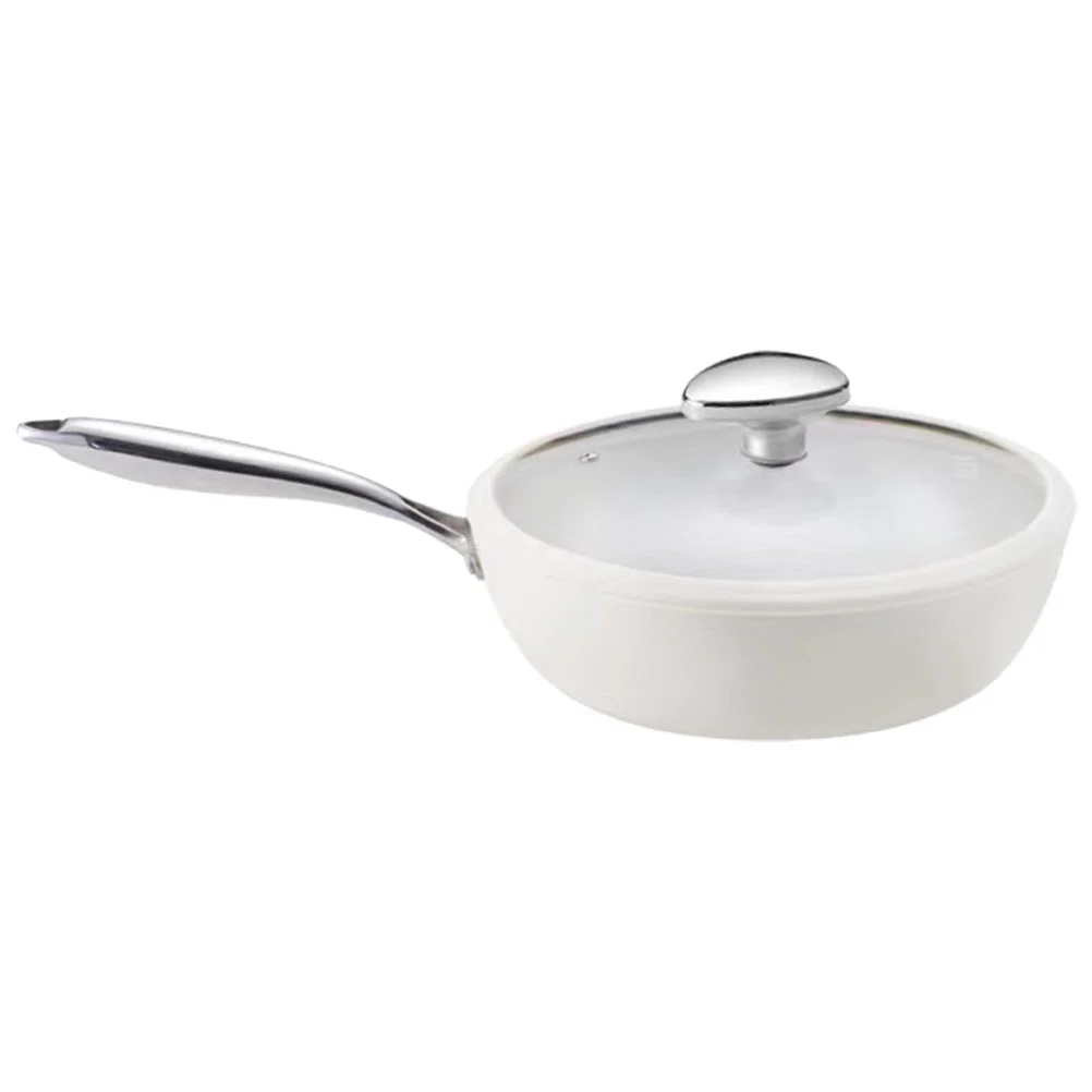 

Flat Bottom Wok Frying Pan for Stoves Glass Lid Chinese Home Kitchen Supply Cookware Accessories