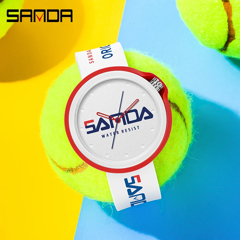SANDA Women Casual Clock 2023 New Fashion Silicone Strap Trend Womens Watches Quartz Wrist Watch 30M Waterproof Reloj Mujer 3200 enlarge